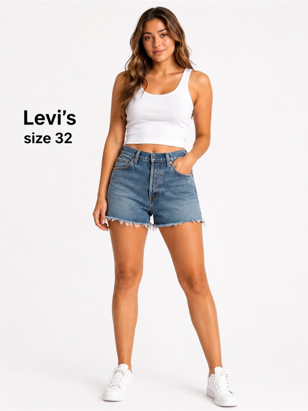 Levi's 501 High-Rise Button-Fly Blue Denim Shorts size 32